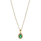Abigail 10K Yellow Gold Oval-Cut Natural Zambian Emerald Pendant