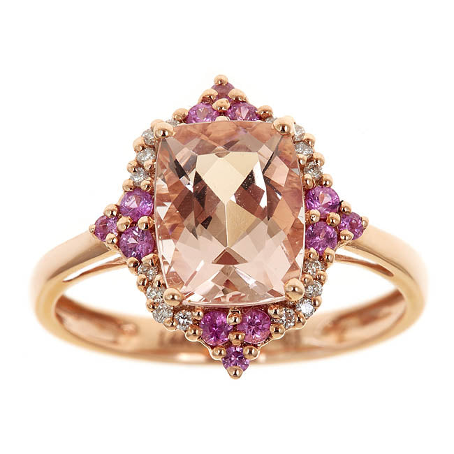 Estrella 14K Rose Gold Emerald-Cut Madagascar Morganite Ring