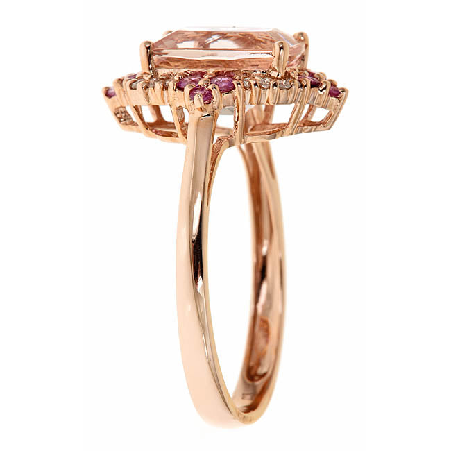 Estrella 14K Rose Gold Emerald-Cut Madagascar Morganite Ring