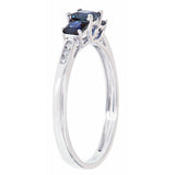 Nivea 10K White Gold square-Cut Ceylon Blue Sapphire Ring