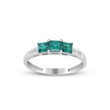 Penelope 10K White Gold Square-Cut Emerald Ring