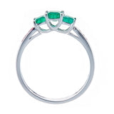 Penelope 10K White Gold Square-Cut Emerald Ring