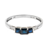 Nivea 10K White Gold square-Cut Ceylon Blue Sapphire Ring