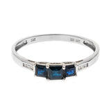 Nivea 10K White Gold square-Cut Ceylon Blue Sapphire Ring