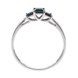 Nivea 10K White Gold square-Cut Ceylon Blue Sapphire Ring