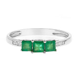 Penelope 10K White Gold Square-Cut Emerald Ring