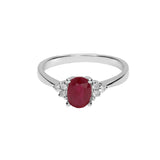 Alyssa 10K White Gold Oval-Cut Mozambique Ruby Ring