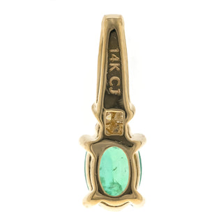 Nevaeh 14K Yellow Gold Oval-Cut Natural Zambian Emerald Pendant