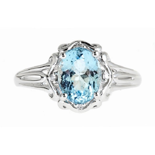 Margaret 14K White Gold Oval-Cut Aquamarine Ring