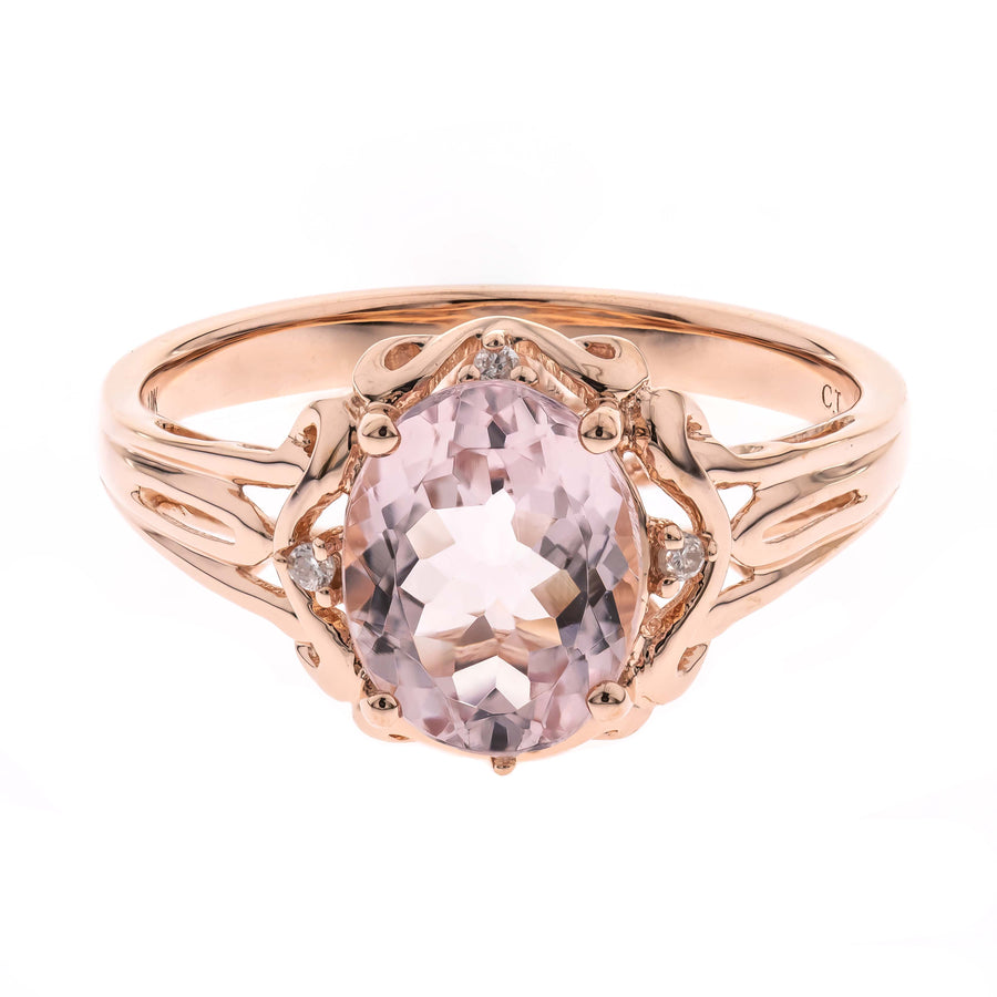 Gracelynn 10K Rose Gold Oval-Cut Madagascar Morganite Ring