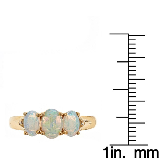 Alani 10K Yellow Gold Oval-Cut Natural African Opal Ring