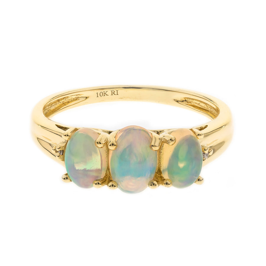 Alani 10K Yellow Gold Oval-Cut Natural African Opal Ring