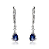 Anika 14K White Gold Pear-Cut Ceylon Blue Sapphire Earrings