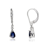 Anika 14K White Gold Pear-Cut Ceylon Blue Sapphire Earrings