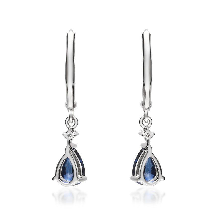 Anika 14K White Gold Pear-Cut Ceylon Blue Sapphire Earrings