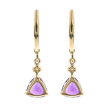 Della 14K Yellow Gold Trillion-Cut Brazilian Amethyst Earring