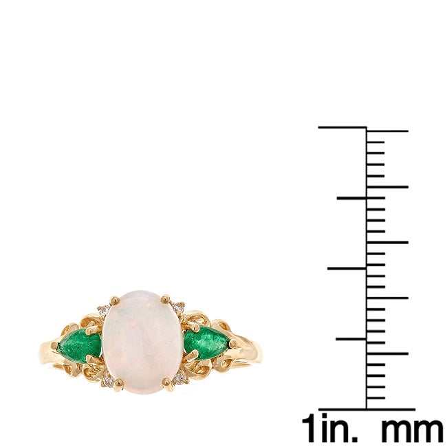 Emma 10K Yellow Gold Oval-Cut Opal Ring