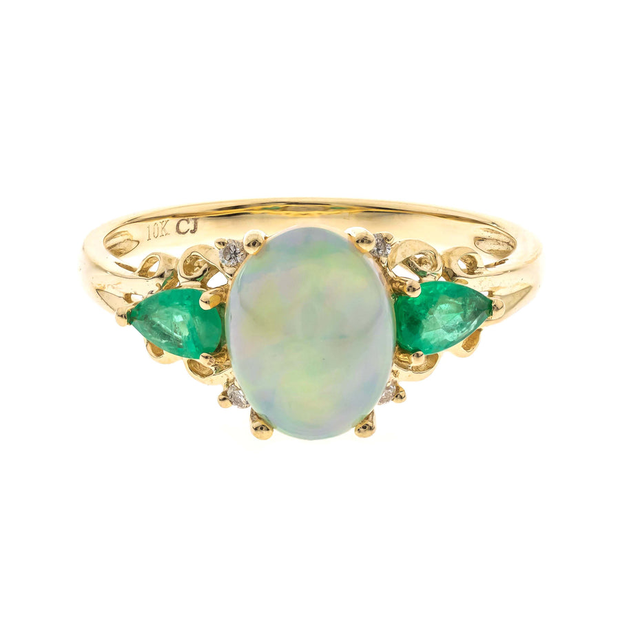 Emma 10K Yellow Gold Oval-Cut Opal Ring