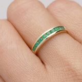 Amelia 10K Yellow Gold Round-Cut Emerald Ring
