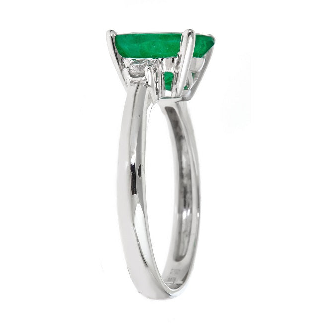 Radiant Splendor 14K White Gold Emerald Ring