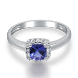 Amari 10K White Gold Cushion-Cut Tanzanian Tanzanite Ring