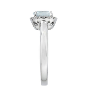 Jamie 10K White Gold Cushion-Cut Brazilian Aquamarine Ring