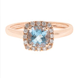 Alana 10K Rose Gold Cushion-Cut Aquamarine Ring