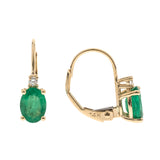 Amelia 10K Yellow Gold Oval-Cut Emerald Earring