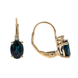 Amaya 10K Yellow Gold Oval-Cut Blue Sapphire Earring