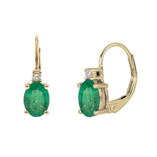 Mackenzie 10K Yellow Gold Oval-Cut Emerald Earring
