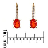 Rebecca 14K Yellow Gold Oval-Cut Mexican Fire Opal Earring