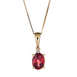 Evelyn 10K Yellow Gold Oval-Cut Garnet Pendant