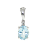 Emersyn 10K White Gold Oval-Cut Brazilian Aquamarine Pendant