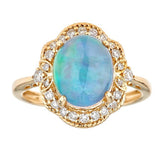 Azalea 14K Yellow Gold Oval-Cut Opal Ring