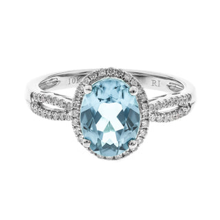 Alina 10K White Gold Oval-Cut Brazilian Aquamarine Ring