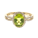 Leah 10K Yellow Gold Oval-Cut Manchurian Peridot Ring