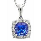 Brooklynn 14K White Gold Cushion-Cut Tanzanian Tanzanite Pendant