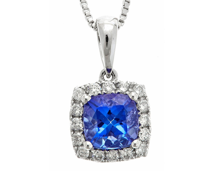 Brooklynn 14K White Gold Cushion-Cut Tanzanian Tanzanite Pendant