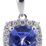 Brooklynn 14K White Gold Cushion-Cut Tanzanian Tanzanite Pendant