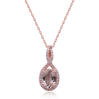 Joyce 10K Rose Gold Oval-Cut Madagascar Morganite Pendant