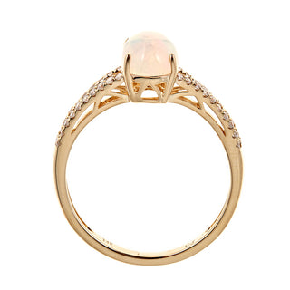 Emily 10K Yellow Gold Oval-Cut Ethiopian Opal Ring