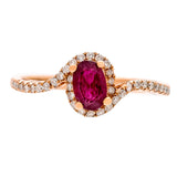 Mia 10K Yellow Gold Oval-Cut Mozambique Ruby Ring