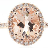 Ada 10K Rose Gold Oval-Cut Madagascar Morganite Ring