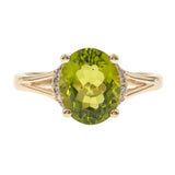 Vienna 10K Yellow Gold Round-Cut Manchurian Peridot Ring