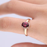 Lacey 10K Rose Gold Oval-Cut Madagascar Rodholite Ring