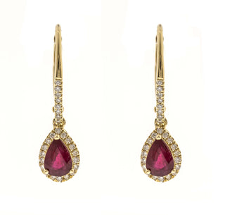 Abigail 10K Yellow Gold Pear-Cut Ruby Earrings