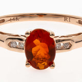 Caroline 14K Rose Gold Oval-Cut Mexican Fire Opal Ring