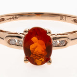 Caroline 14K Rose Gold Oval-Cut Mexican Fire Opal Ring