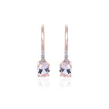 Jacqueline 14K Rose Gold Oval-Cut Madagascar Morganite Earrings