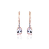 Jacqueline 14K Rose Gold Oval-Cut Madagascar Morganite Earrings